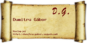 Dumitru Gábor névjegykártya